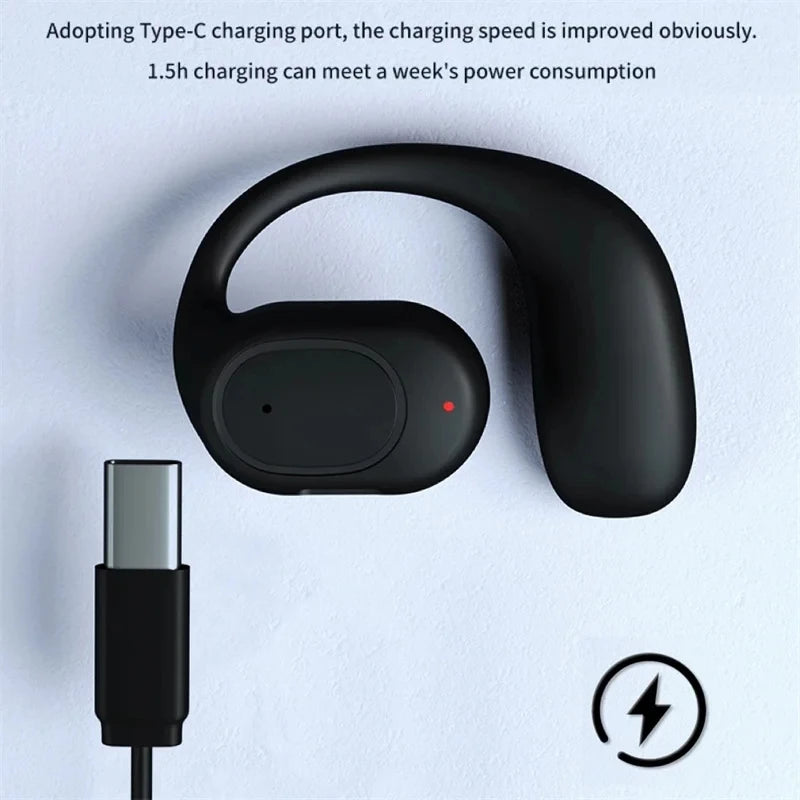 Wireless Headphones Bluetooth Headset with Microphone Bone Conduction Handsfree Noise Canceling Earphones for Driving Audifonos