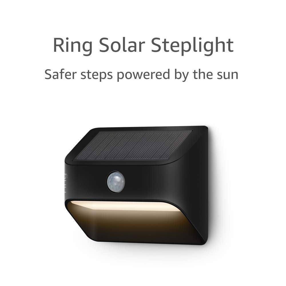 Solar Steplight -- Outdoor Motion-Sensor Security Light, Black (Bridge Required)