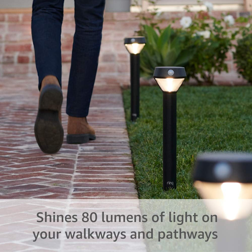 Solar Pathlight - Outdoor Motion-Sensor Security Light, Black (Bridge Required)