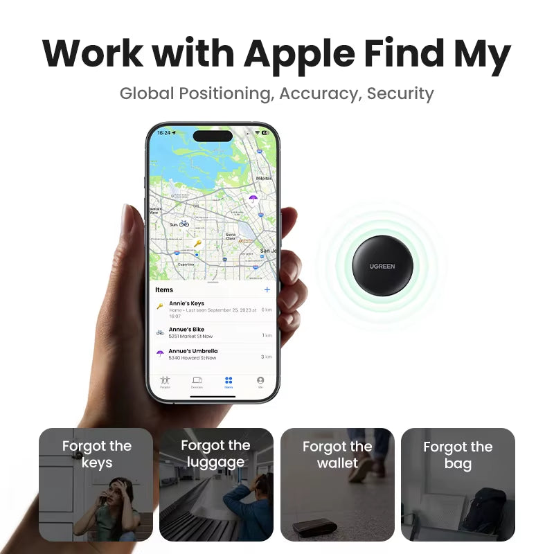Finder SmartTrack Link – MFi-Certified Bluetooth GPS Tracker with Apple Find My, Smart Tag for Keys, Earbuds, Luggage & iOS Devices