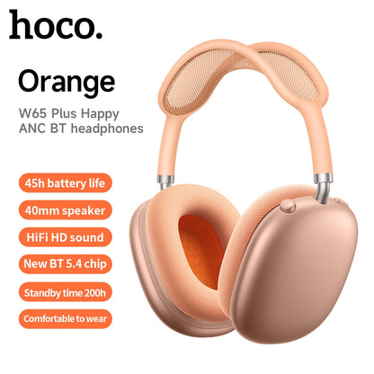 W65 Plus Over-Ear Wireless Bluetooth Headphones with ANC Noise Cancellation, HiFi Sound, Sports Headset with Built-in Controls