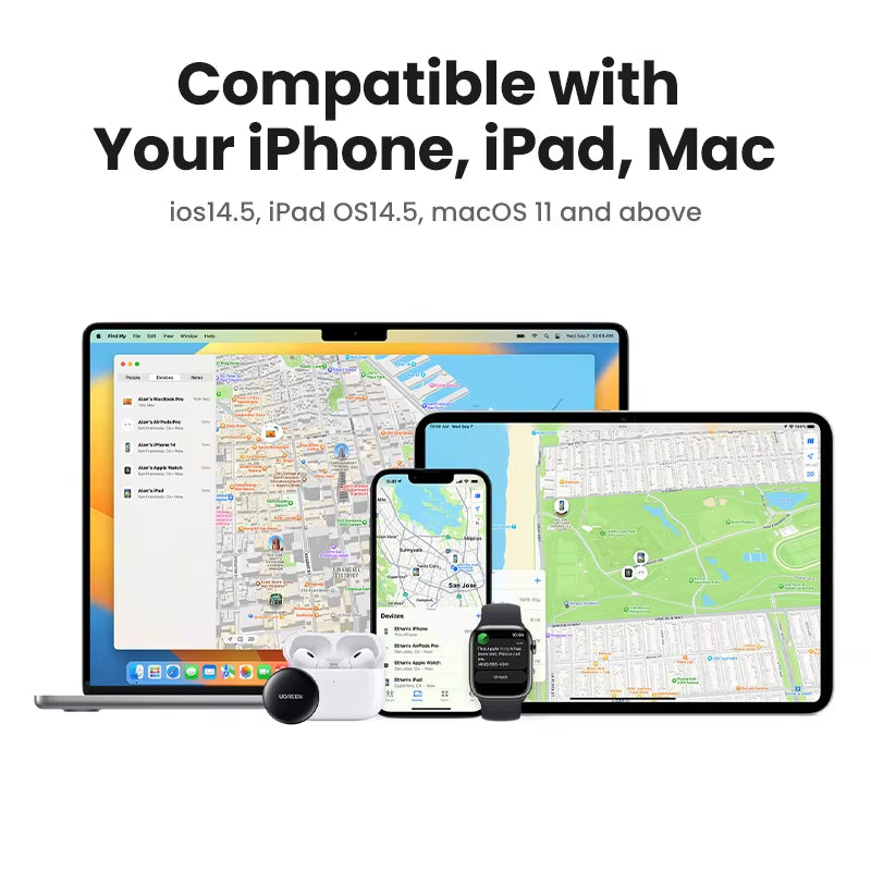 Finder SmartTrack Link – MFi-Certified Bluetooth GPS Tracker with Apple Find My, Smart Tag for Keys, Earbuds, Luggage & iOS Devices