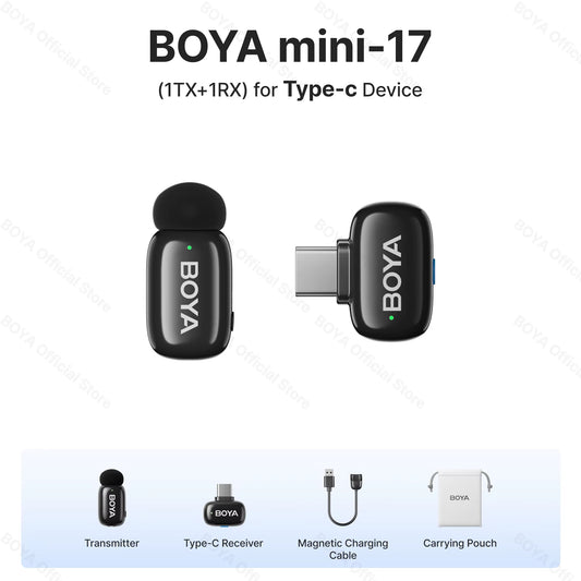 Mini Wireless Lavalier Lapel Microphone for Iphone Ipad Android Type-C Phone Live Broadcast Audio Video Recording Vlog