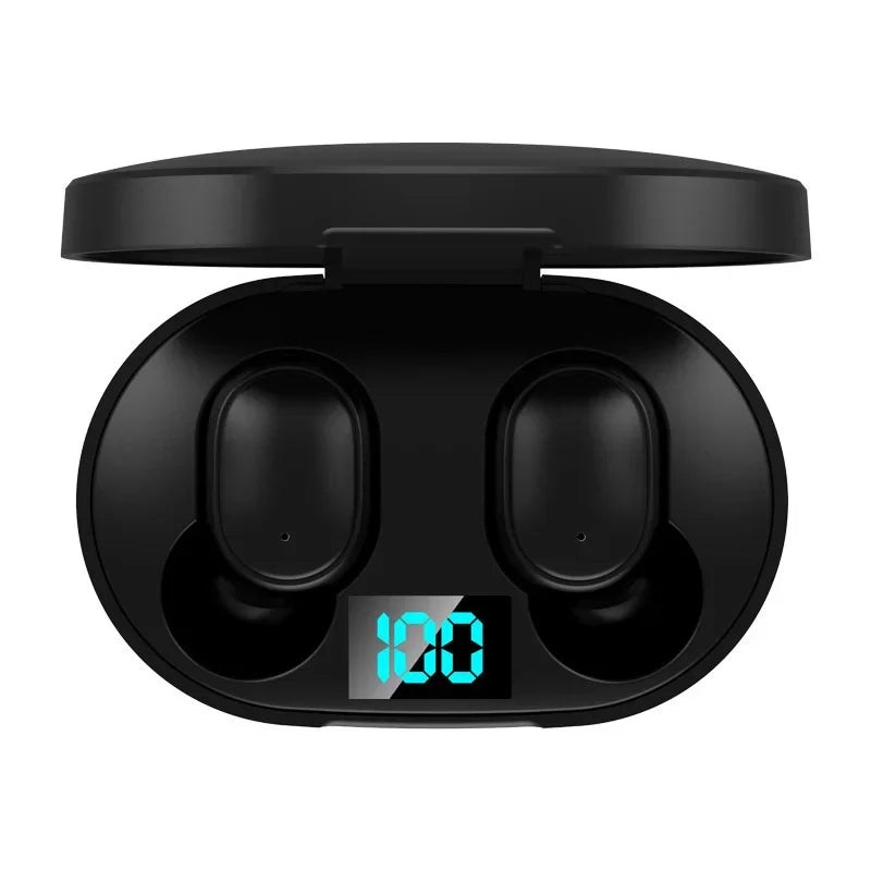 E6S TWS Wireless Bluetooth 5.0 Headphones – Waterproof Sports Earphones with Mic, Stereo Sound, Compatible with iPhone, Xiaomi, Vivo, Oppo
