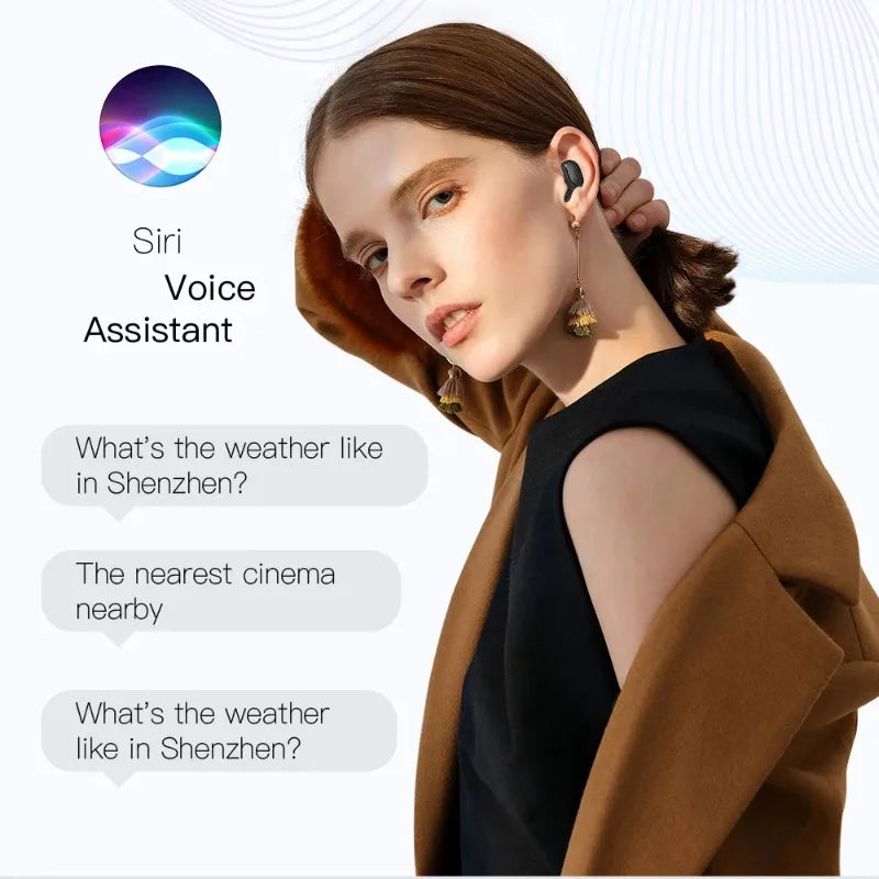 E6S TWS Wireless Bluetooth 5.0 Headphones – Waterproof Sports Earphones with Mic, Stereo Sound, Compatible with iPhone, Xiaomi, Vivo, Oppo