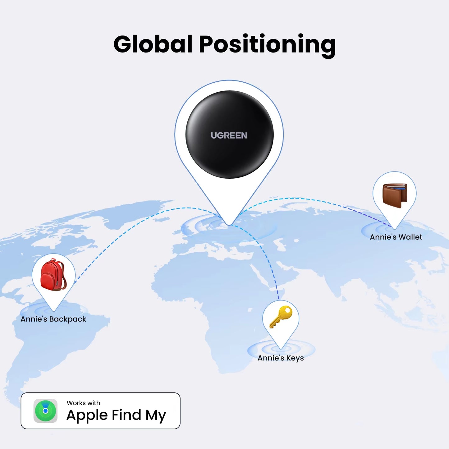 Finder SmartTrack Link – MFi-Certified Bluetooth GPS Tracker with Apple Find My, Smart Tag for Keys, Earbuds, Luggage & iOS Devices