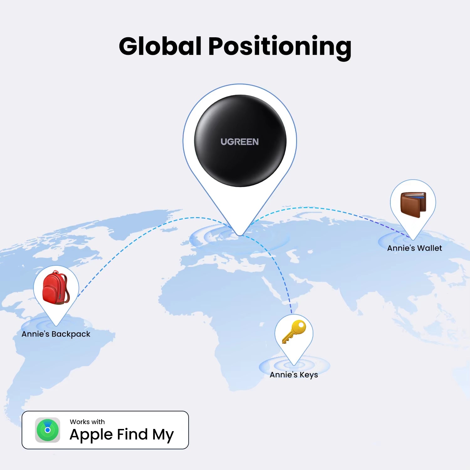 Finder SmartTrack Link – MFi-Certified Bluetooth GPS Tracker with Apple Find My, Smart Tag for Keys, Earbuds, Luggage & iOS Devices