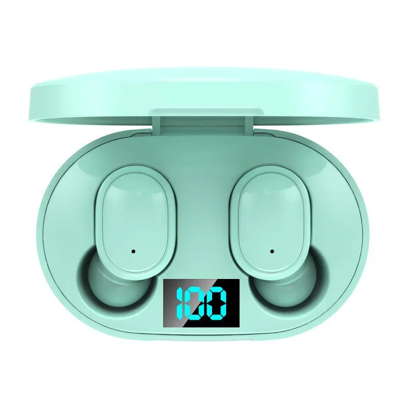 E6S TWS Wireless Bluetooth 5.0 Headphones – Waterproof Sports Earphones with Mic, Stereo Sound, Compatible with iPhone, Xiaomi, Vivo, Oppo
