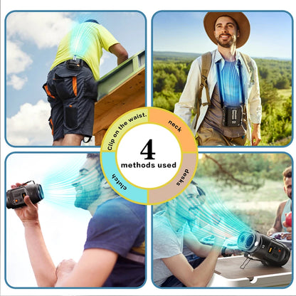 Xiaomi 2025 Upgraded Portable Waist Fan – 5-Speed Clip-On Belt Fan with Flashlight, Hands-Free Design for Outdoor & Camping