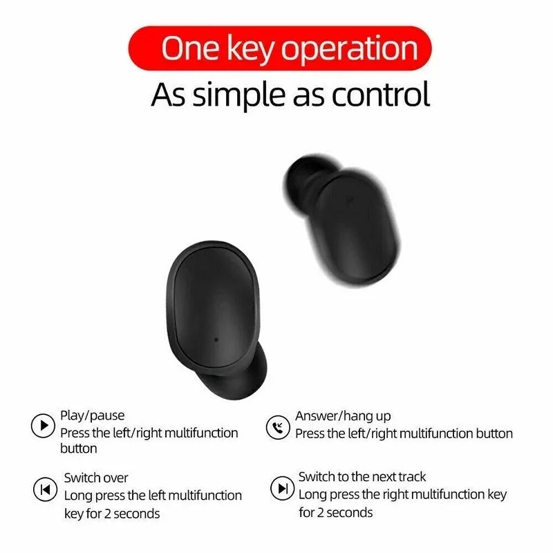 E6S TWS Wireless Bluetooth 5.0 Headphones – Waterproof Sports Earphones with Mic, Stereo Sound, Compatible with iPhone, Xiaomi, Vivo, Oppo