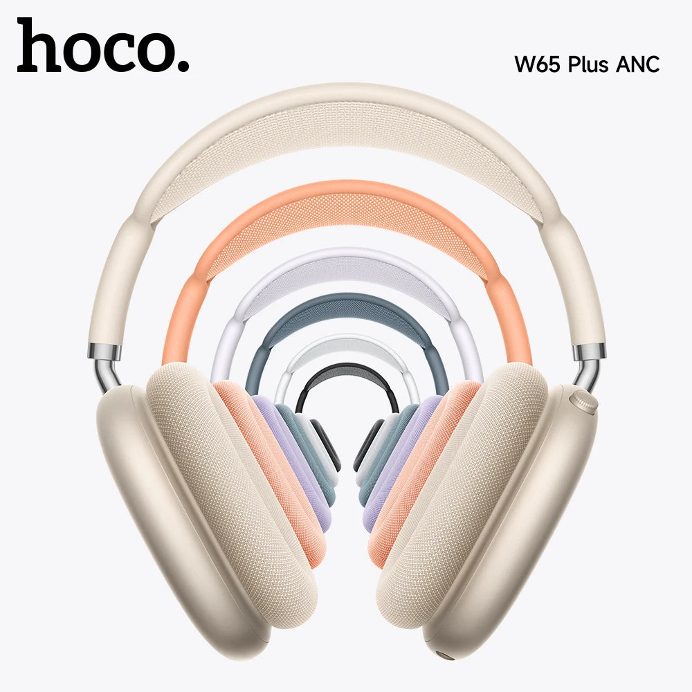 W65 Plus Over-Ear Wireless Bluetooth Headphones with ANC Noise Cancellation, HiFi Sound, Sports Headset with Built-in Controls